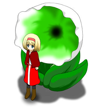 WIP。
お花さんのモーションを描いています。
弱くて簡単に脱出できる反面、呑まれて放置してSP0になったら呑まれたまま地中に潜られて救出不可に陥る(諦めるコマンドでゲームの続行自体は可能)感じで考えています。 
