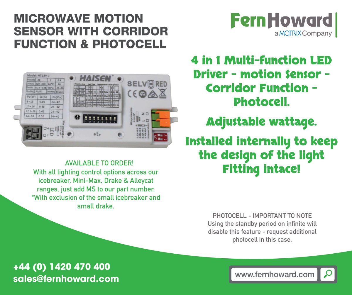 Light up the way, day or night! 🌟 Our innovative 4-in-1 LED Driver isn't just a light; it's a smart energy-saving solution with built-in Motion Sensor, Corridor Function, and Photocell. 🌙✨

#LEDInnovation #SmartLighting #EnergySaver #LED #Lighting #ledlighting