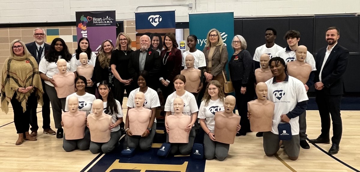 actfoundation's tweet photo. 3 million #Ontario students now trained in #CPR, thanks to the support of our provincial partners, @HydroOne @ONgov, health partners @AstraZenecaCA @AmgenCanadaGM, and community partner @heartniagara. #CPRMonth #ACT2save @Sflecce @SylviaJonesMPP https://t.co/rn0QgpVWuq