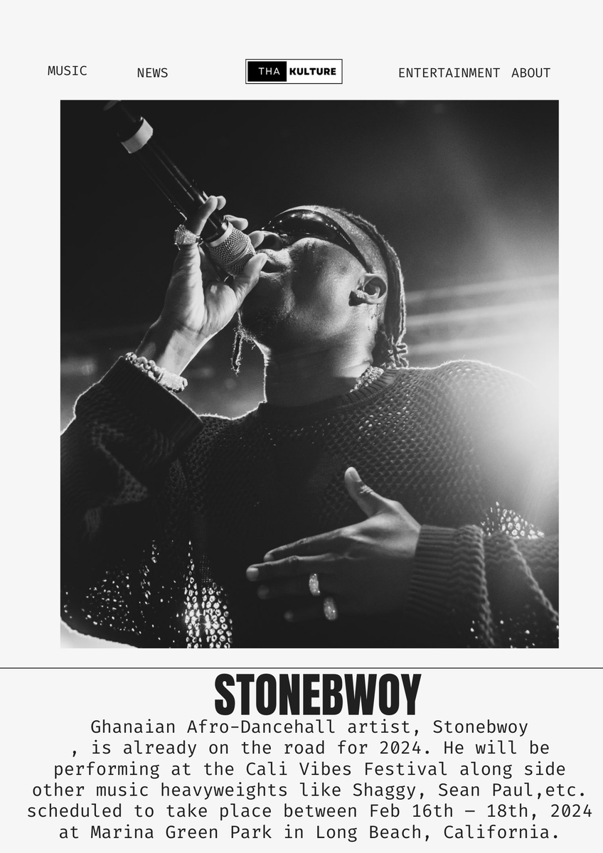 thakulture_'s tweet photo. @stonebwoy will be performing at the Cali Vibes Festival at California in 2024 

#concert #music #thakulturefeed https://t.co/zNVj9QI4Cb