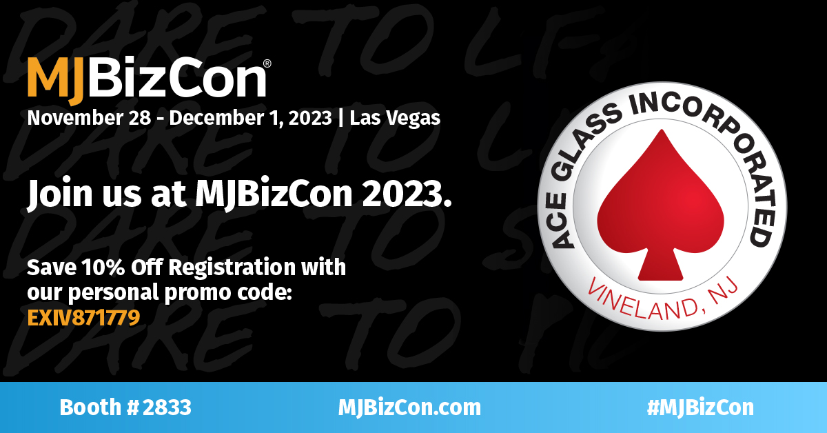 Aceglass's tweet photo. Join us at booth 2833 at MJBizCon, Nov. 28-Dec. 1, to learn more about our botanical extraction solutions.

Use our code below to save 10% on your registration.
We look forward to seeing you there!

@MJBizDaily #aceglassinc #cannabiscommunity #MJBizCon #botanical #extraction https://t.co/9abKvBjZJ9