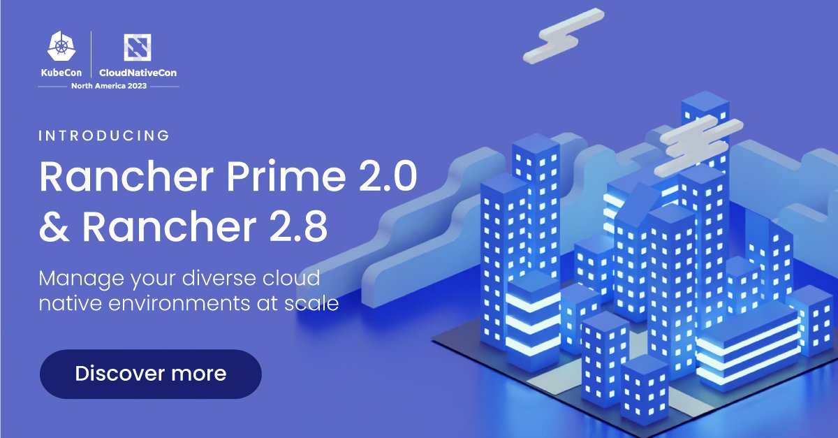 SUSE's tweet photo. ๐ ICYMI: This week at #KubeCon+#CloudNativeCon, we've unveiled our latest innovations - #RancherPrime 2.0, #Rancher 2.8 and a new #SLEMicro 5.5 functionality are available!
๐ Learn more and get a sneak peek at the future of SUSE #Edge here: https://t.co/he2q4rt8Pp https://t.co/8e5KFyGH8s