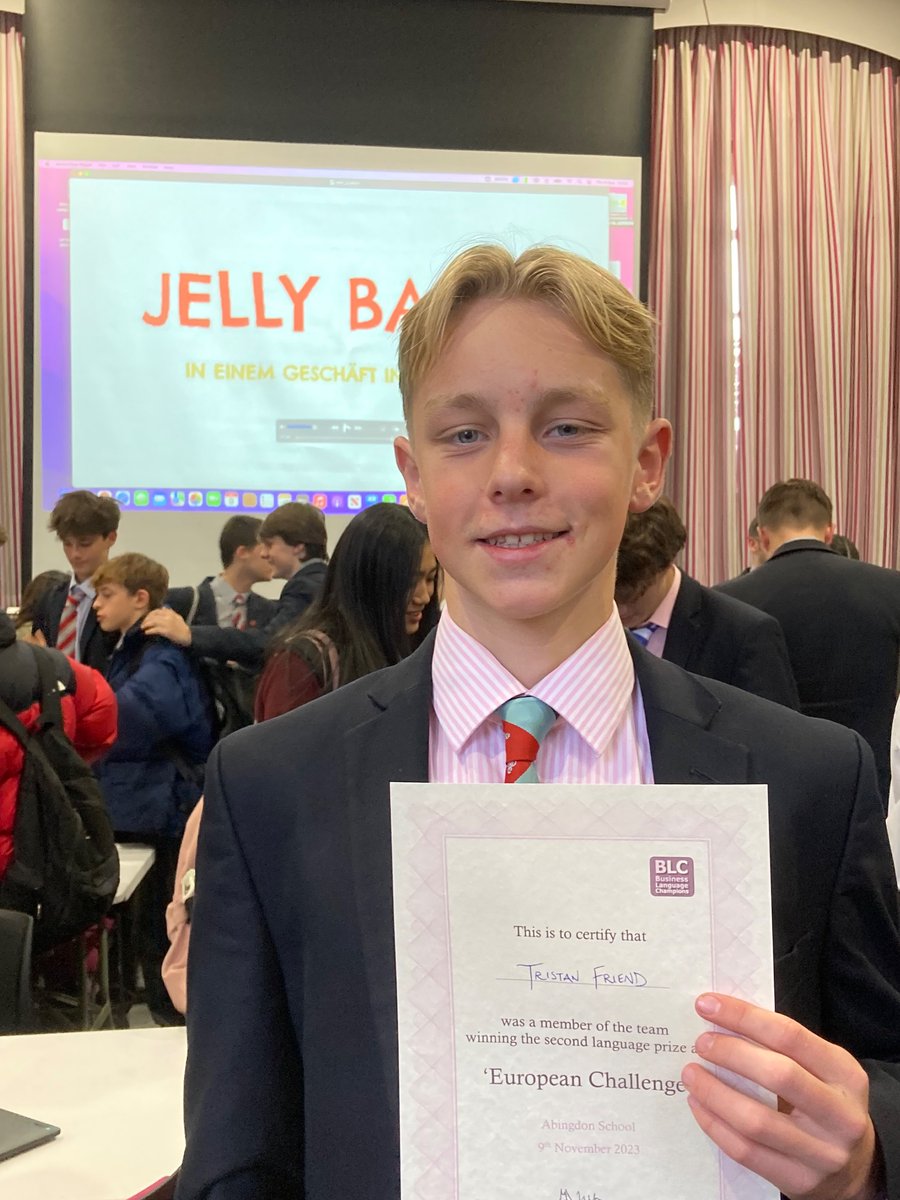 RadleyMFL's tweet photo. Talented Fifths put their language skills to use with peers in the @OX14_LP with standout performances by Tristan and Benedict. Great work by all! @RadleyLinks https://t.co/X8FaaSyCjM