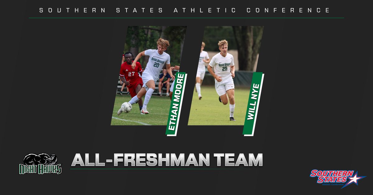 Congratulations to Ethan Moore and Will Nye for making this year's @ssacsports All-Freshman team! They are the first two in program history to earn the accolade in our new conference journey!
