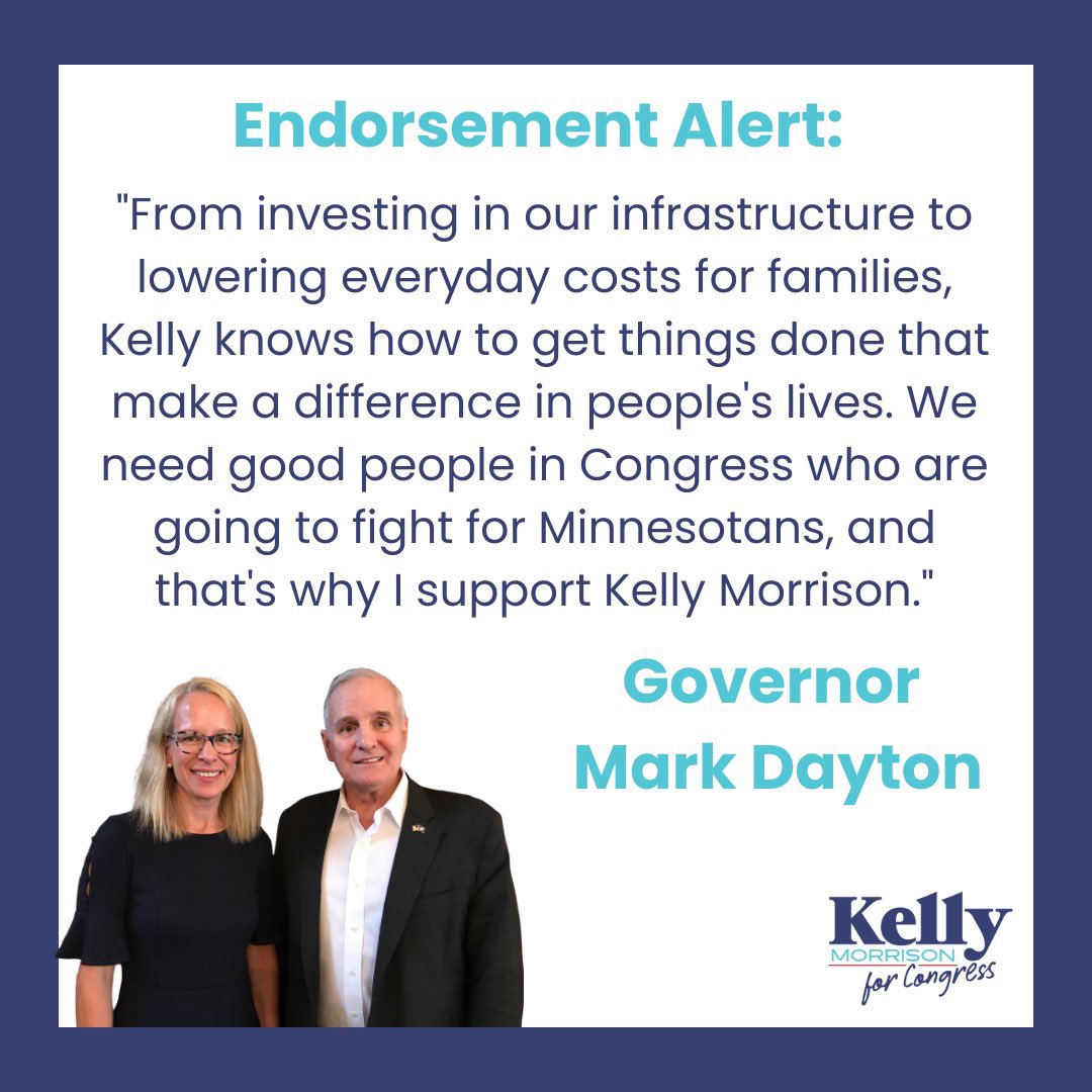 Governor Mark Dayton has endorsed our campaign! I am so honored to have his support.