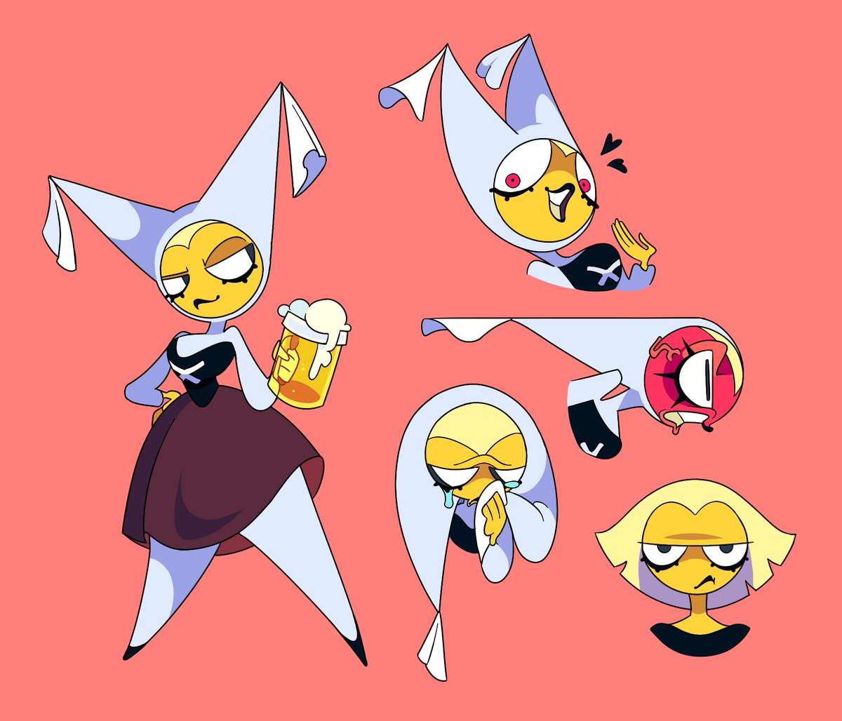 glucowski's tweet photo. neglected thеsе guys for a year or two but i still find their designs pretty neat

they r from Kafka's The Castle novel, i was obsessed with making them into a wacky cartoon back then https://t.co/wocXDcpcWF