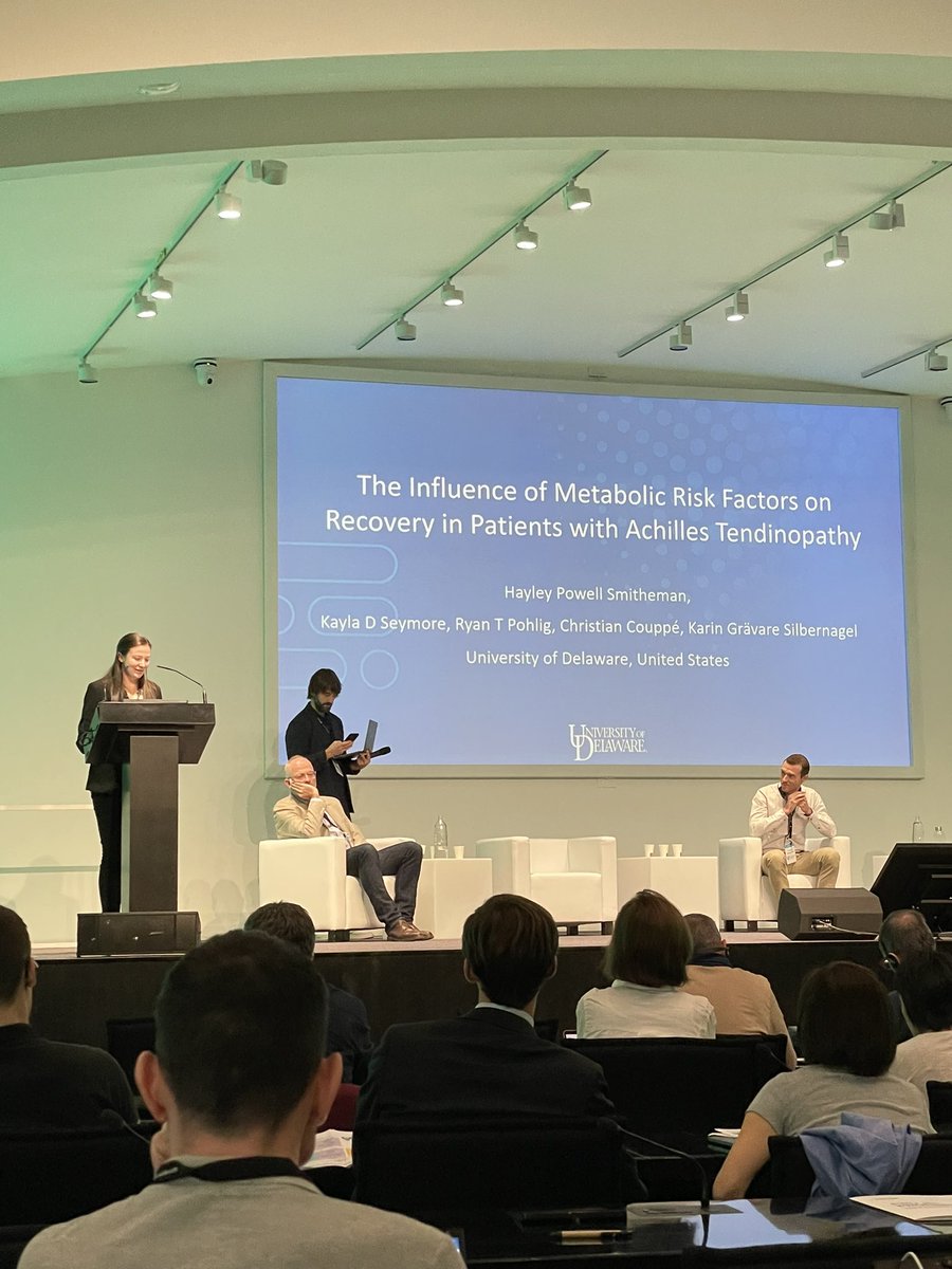 Tendon Research Group @ UD (@udtendongroup) on Twitter photo <a href="/HayleyPowellPT/">Hayley P Smitheman</a> presenting findings on influence of metabolic factors on recovery in those with midportion Achilles tendinopathy at <a href="/ISTS_2023/">ISTS_2023</a>! Those with metabolic factors recover differently with exercise rehabilitation. Great work Hayley!! <a href="/kgSilbernagel/">Dr. Karin G Silbernagel</a> <a href="/UDelawarePT/">University of Delaware Physical Therapy</a> <a href="/HayleyPowellPT/">Hayley P Smitheman</a> presenting findings on influence of metabolic factors on recovery in those with midportion Achilles tendinopathy at <a href="/ISTS_2023/">ISTS_2023</a>! Those with metabolic factors recover differently with exercise rehabilitation. Great work Hayley!! <a href="/kgSilbernagel/">Dr. Karin G Silbernagel</a> <a href="/UDelawarePT/">University of Delaware Physical Therapy</a>