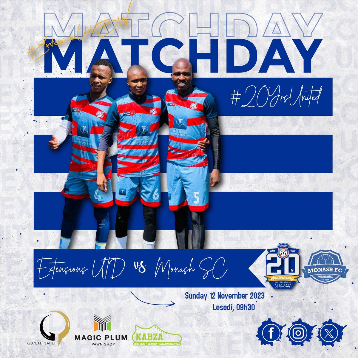 ExtensionsUtd's tweet photo. Redemption Day for the Extensions perhaps? We'll find out on round 2 of Extensions United vs Monash‼️
#20yrsunited🔗
#extensionsunitedbw🔴
#bwsocialclubs
#SundayFooty⚽️
#globalplanet🌍
#magicplum https://t.co/WKbn1WVf6f