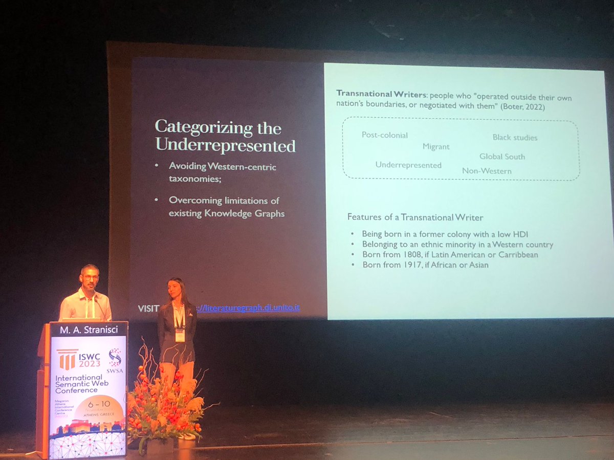 marcostranisci's tweet image. Presenting the World Literature Knowledge Graph at @iswc_conf with Eleonora has been a great experience

#iswc2023