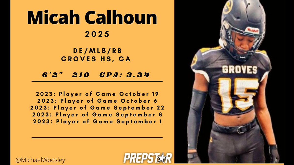 At DE, his size and strength make him a formidable presence in stopping the run and rushing the passer. As a MLB, his agility and quick decision-making come to the forefront as he diagnoses plays and ensures sure tackles. @MicahCalhoun6