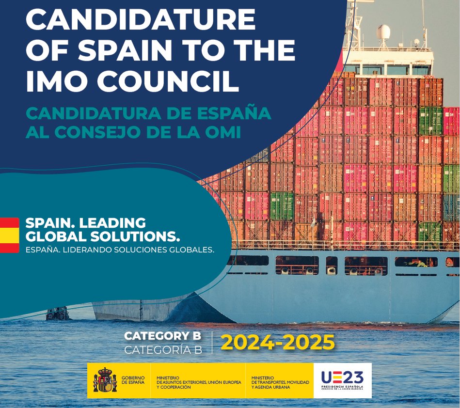 This is our candidature for the re-election to the IMO Council 2024-2025 @timoga @mitmagob @salvamentogob @PuertosEstado @CarlosDuclos10 @ISMrevistaMar @Defensagob @mapagob