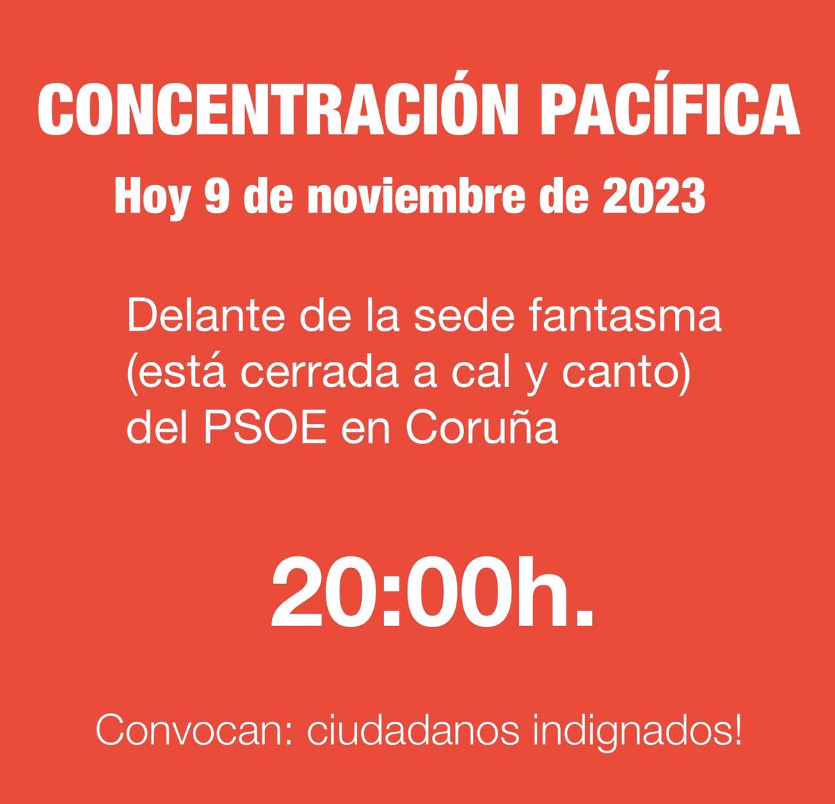 CoolturaTamara's tweet photo. @SaraHispania Ayer fue solo una persona en Coruña , a veeer si conseguimos que hoy sean más https://t.co/937nWDvpg1