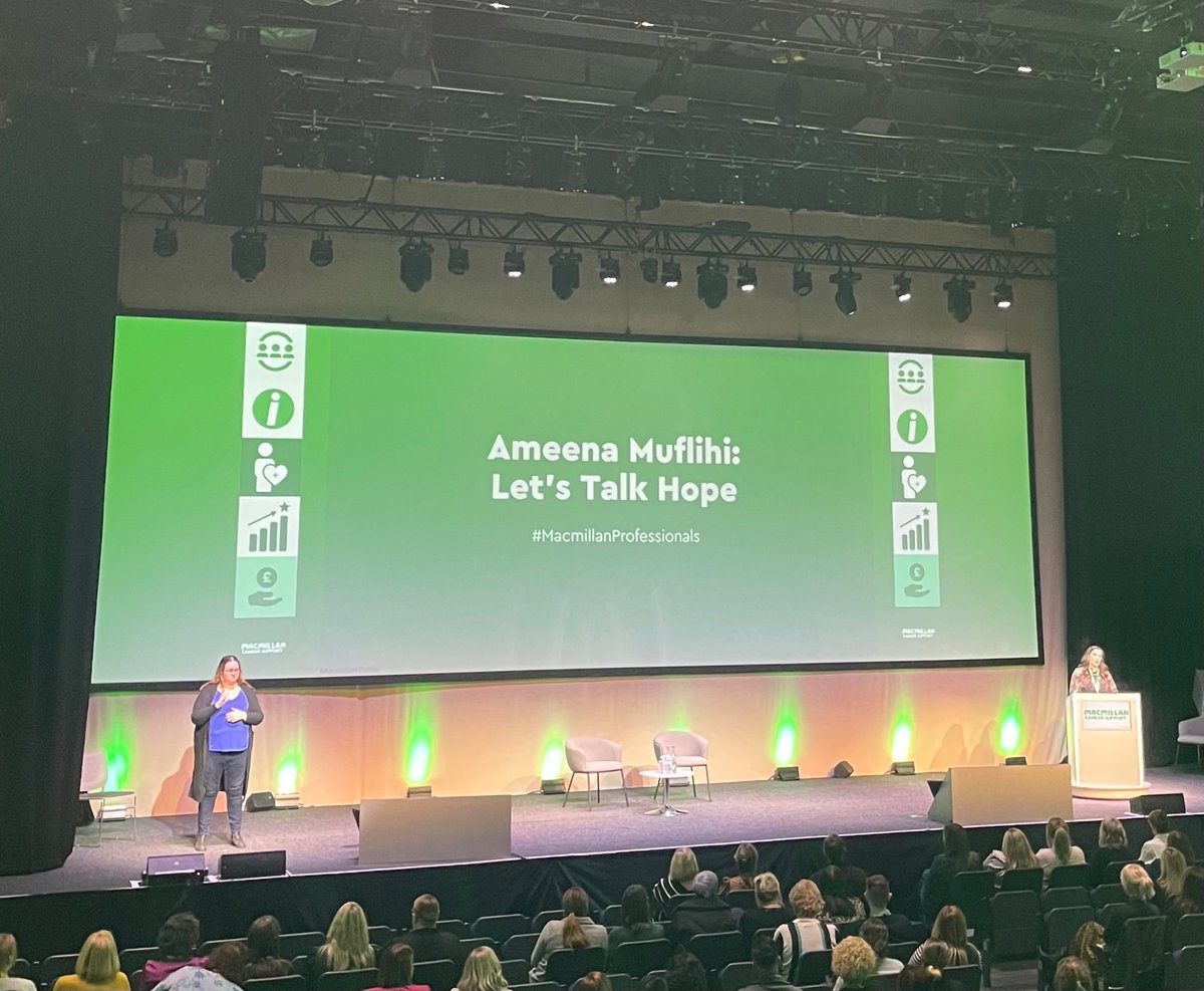 Ashling Lillis (@ashlinglillis) on Twitter photo Such a great speech from Ameena Muflihi of Let’s Talk Hope. Brave, enthusiastic and passionate advocacy from a person with lived experience of cancer. More of this please <a href="/macmillancancer/">Macmillan Cancer Support</a> #macmillanprofessionals Such a great speech from Ameena Muflihi of Let’s Talk Hope. Brave, enthusiastic and passionate advocacy from a person with lived experience of cancer. More of this please <a href="/macmillancancer/">Macmillan Cancer Support</a> #macmillanprofessionals