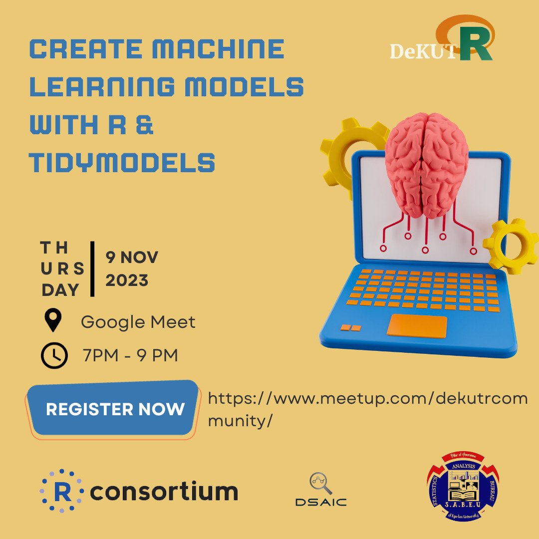 ombatiiBrian's tweet image. Join us for an exciting journey into the world of Machine Learning with R!
Registration:
📝 Click the link to register
meetup.com/dekutrcommunit…
Link to meeting : meet.google.com/enp-iqbw-iqi
#MachineLearningInR #DataScience #RStats #Rconsortium 🌟🚀
