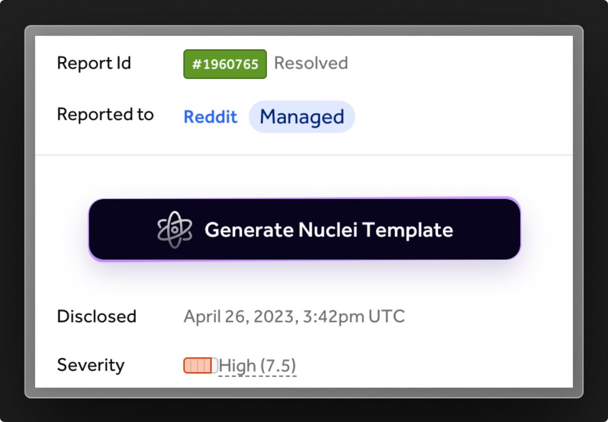 cyber_aze's tweet image. Nuclei AI - Browser Extension
Select the vulnerability information from any website, blog, or tweet. Right-click and Generate nuclei template.
#bugbountytip #bugbounty #bugbuntytips #cybertime