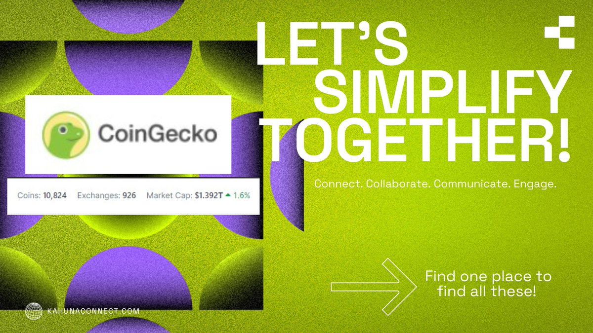 kahuna_connect's tweet photo. Coingecko lists over 10k coins.

That's hundreds of pages, Discord serves and hundreds of hours of scrolling.

Too much information.

To make money, your focus must be laser-like. 🏄
To innovate in Web3, your message must be crystal-clear. 🌊

#Kahuna #Crypto #NFT #Polygon #Matic #EVM