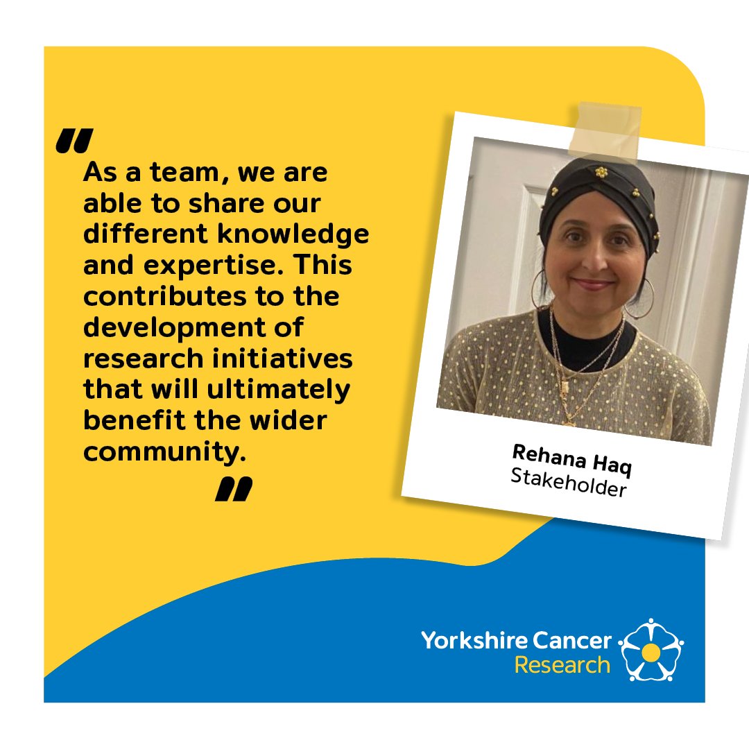 Meet Rehana, a member of the charity’s Research Advisory Panel 👋

Rehana is one of 60+ members of the panel, helping to evaluate funding proposals and ensuring the research we fund will have the biggest impact on cancer.

yorkshirecancerresearch.org.uk/for-profession…