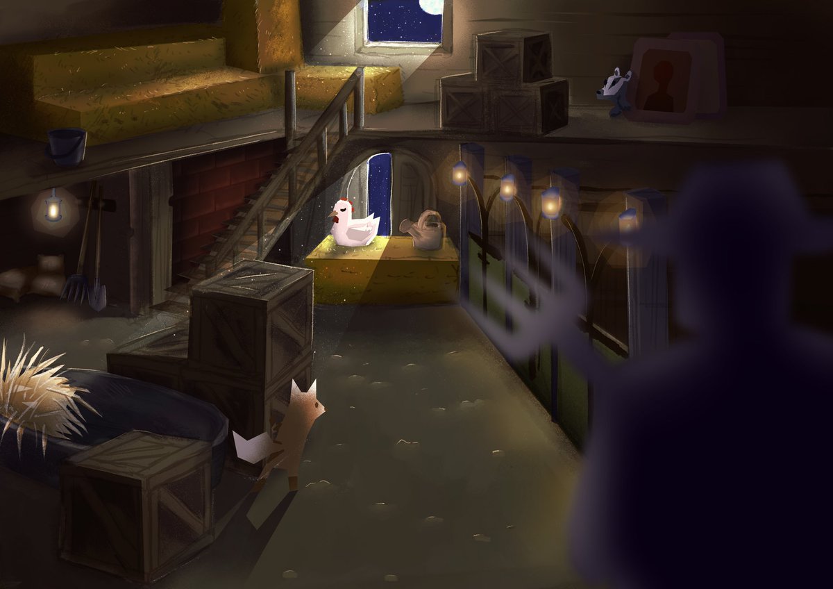 kipflipstudio's tweet photo. 🎨 Here’s a sneak peak at some of the concept art for our upcoming game Cluck Frenzy 🐔. Can you spot our main characters, the fox and badger? 👀

Art by @/starbun.art on Instagram

#conceptart #gamedev #indiedev https://t.co/kvmZTb8NXy