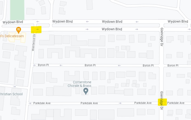 Due to a fire earlier this morning and associated cleanup, eastbound Wydown Blvd. is closed at Westwood Dr. Additionally, Glenridge Dr. is closed at Parkdale Ave. Please avoid the area if possible. Thank you for your patience. @clayton_fd_32 @ClaytonMOPD