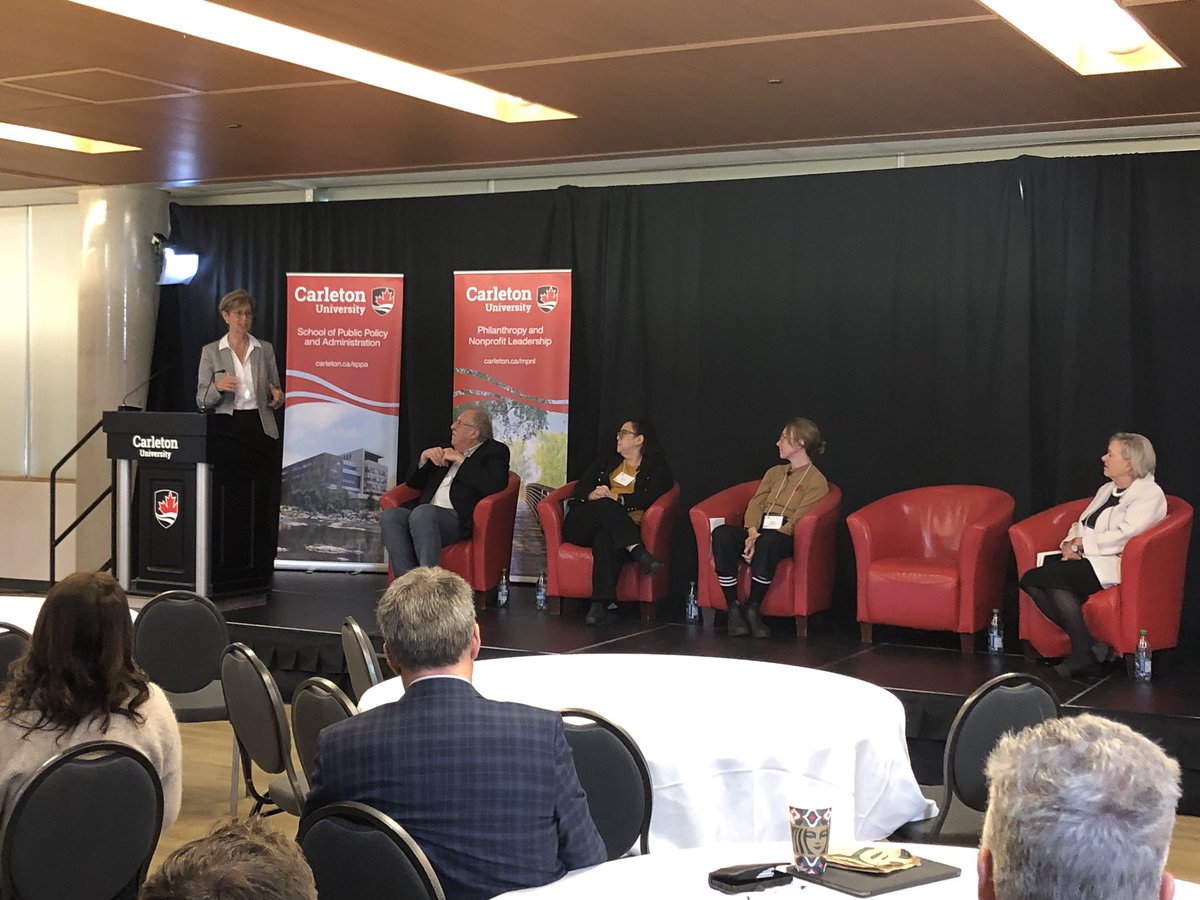 .@VolunteerOttawa executive director @ChristineTrautt talks about the importance of timely data and the importance of sharing resources in the nonprofit sector on this mornings @CICP_PCPOB panel @MPNLCarleton #Carleton #Charity #data