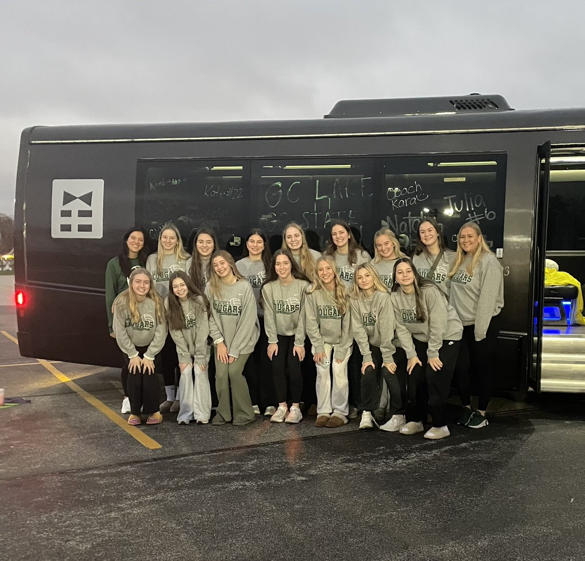 lcvolleyball's tweet photo. Team dinner, a blessing from Fr. Tom Johns, and a great send-off for these ladies to States. So much to celebrate (and we’re not done yet!) #LockedIn #GoLakeGoState 🔒🏐🐾💚 https://t.co/qLHAsFFPBq