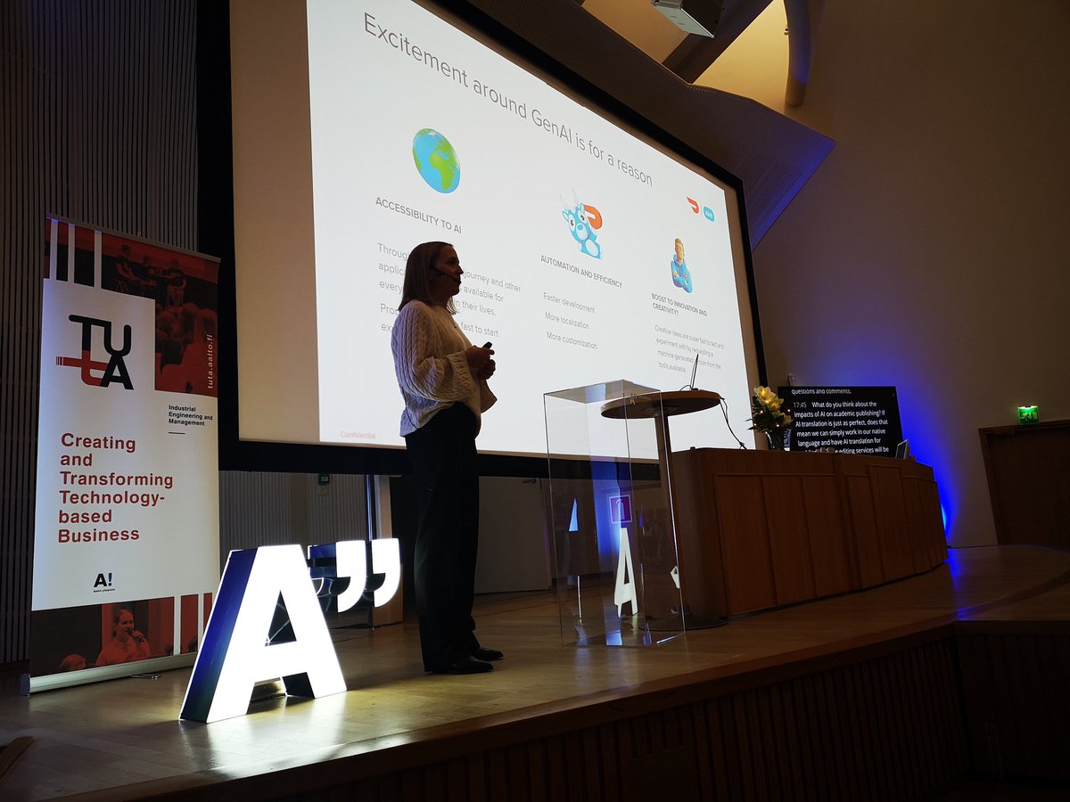 t_mucha's tweet photo. "I didn't expect AI to become creative. At least, not that fast." VP of Product at @woltapp @KaisaSalakka #AIRevolution https://t.co/wLFVgjfX6W