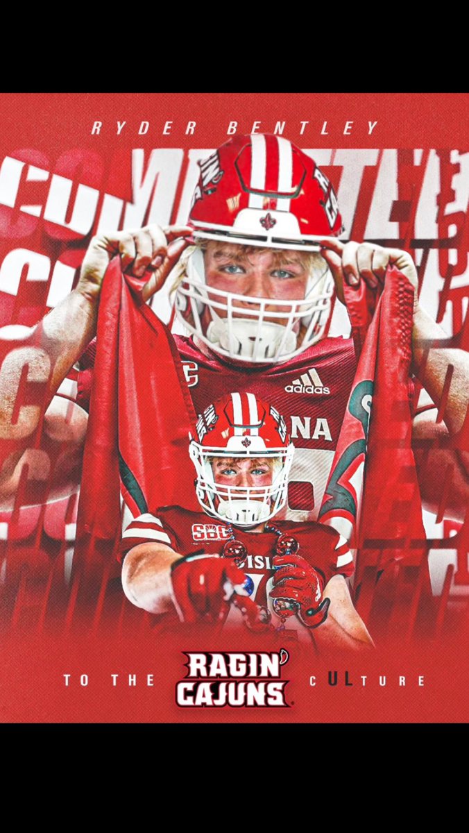 Ryder Bentley (@bentley1ryder) on Twitter photo I am blessed to announce my commitment to ULL to continue my athletic and academic career! Thank you to my family, teammates, and Coaches who have helped me get here! <a href="/RaginCajunsFB/">Louisiana Raginโ Cajunsยฎ Football</a> <a href="/CoachJeffBurris/">Jeff Burris</a> <a href="/JeffNorrid1/">Jeff Norrid</a> <a href="/michaeldes1/">Michael Desormeaux</a> <a href="/CajunsFBRecruit/">Ragin' Cajuns Football Recruiting</a> <a href="/football_ocs/">OCS Football</a> <a href="/abentley32/">Allison</a> I am blessed to announce my commitment to ULL to continue my athletic and academic career! Thank you to my family, teammates, and Coaches who have helped me get here! <a href="/RaginCajunsFB/">Louisiana Raginโ Cajunsยฎ Football</a> <a href="/CoachJeffBurris/">Jeff Burris</a> <a href="/JeffNorrid1/">Jeff Norrid</a> <a href="/michaeldes1/">Michael Desormeaux</a> <a href="/CajunsFBRecruit/">Ragin' Cajuns Football Recruiting</a> <a href="/football_ocs/">OCS Football</a> <a href="/abentley32/">Allison</a>