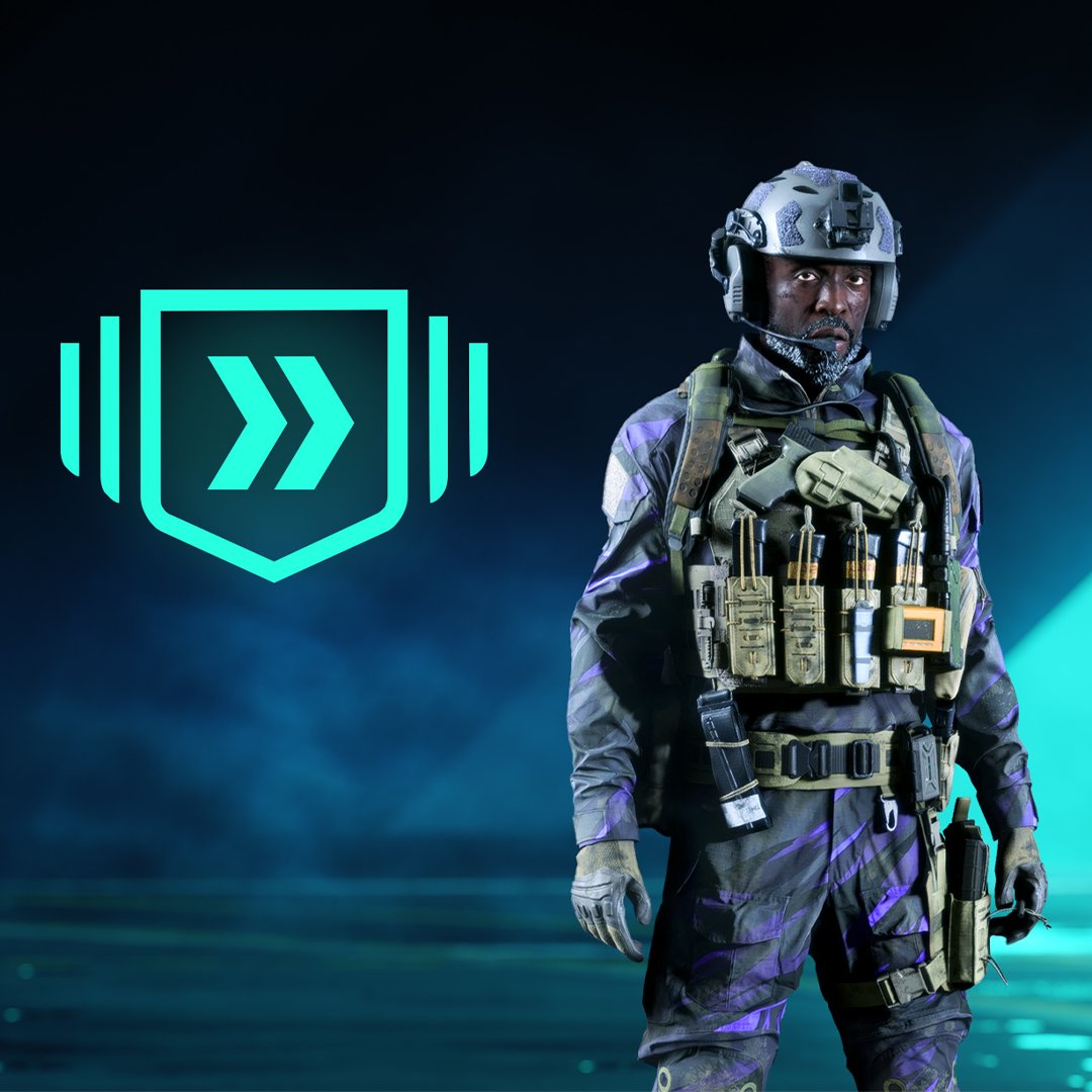 Battlefield's tweet photo. Calling all Prime Gaming members 📢

Deploy into the last week of #Battlefield 2042 Dark Protocol with the Changemaker Specialist set for Irish and a Tier Skip to help you on your Battle Pass journey 🫡

👉 https://t.co/WyOOnjhryQ https://t.co/VrfRl92lJG