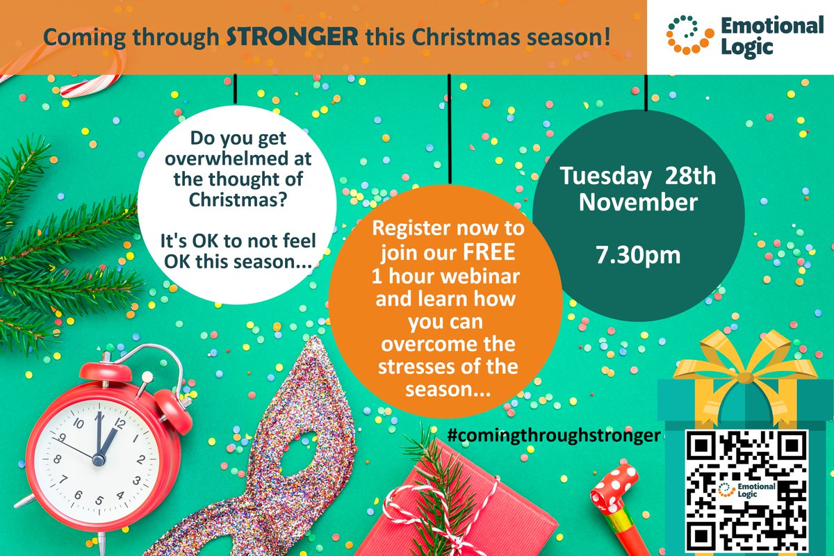 ELCentreUK's tweet photo. FREE introduction webinar - focusing on the festive season and the challenges that can come at this time. You will leave with practical tools to support you, and a renewed sense of hope for the Christmas season! Register now: https://t.co/Z2oLNonusK #Comethroughstronger https://t.co/QqRU3Vuq4g