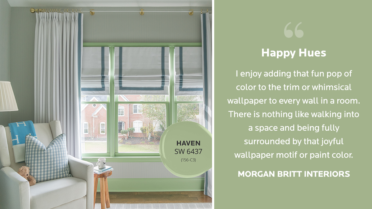 SWDesignPros's tweet image. The warm undertones of Haven SW 6437 (156-C3) added the soft touch Morgan Britt Interiors (@ morganbrittinteriors on IG) was looking for to complete this cozy nursery. Share your favorite designs with #SWColorLove for a chance to be featured. 

📸: @ hollyknightphotography on IG