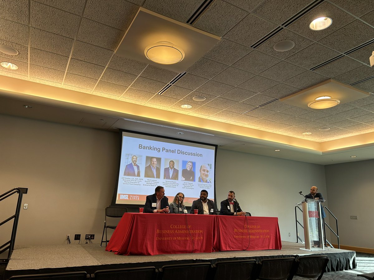 Exciting panel discussion at the Finance Career Conference in the Millennium Student Center #fcc #UMSLBusiness #WeTransformLives umsl.edu/business/depar…
