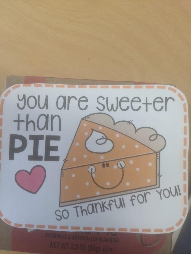 USJtigers's tweet photo. Our teachers are the sweetest! Our faculty and staff got "pie'd" by the Principals today! Thank you for this sweet treat! https://t.co/qHSeKSyyX0