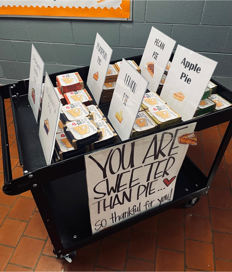 USJtigers's tweet photo. Our teachers are the sweetest! Our faculty and staff got "pie'd" by the Principals today! Thank you for this sweet treat! https://t.co/qHSeKSyyX0