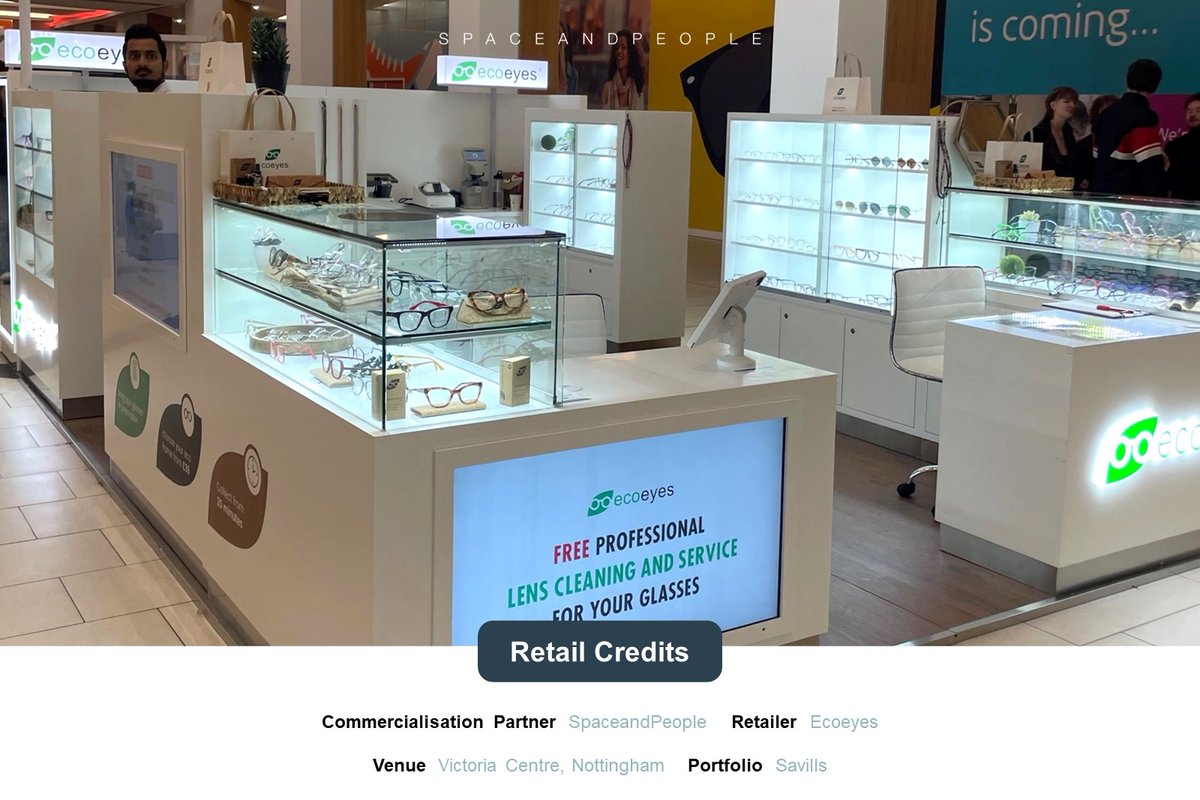 Ecoeyes have just opened a new kiosk within @_VictoriaCentre in Nottingham!

Ecoeyes retail a range of eco-friendly eyewear and can produce prescription eyewear on a 20-minute turnaround.

A great addition to the venue! 🌱👓