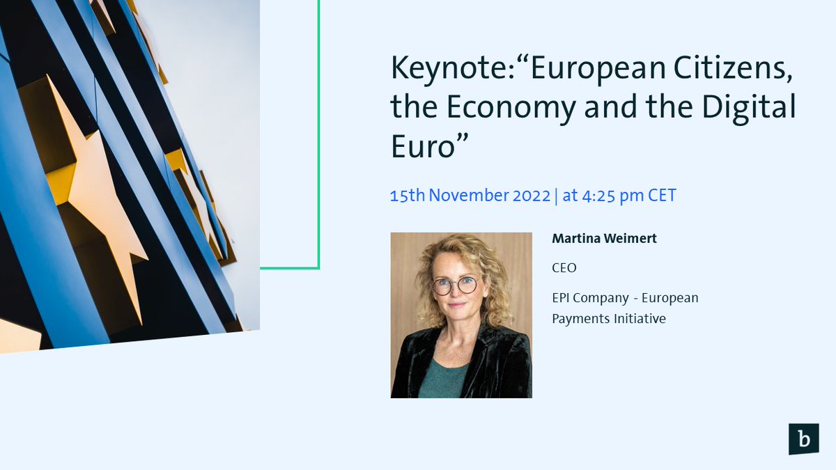 Bitkom_Blockchain (@bitkom_block) on Twitter photo Keynote on “EuropeanCitizens, the Economy and the Digital Euro” by Martina Weimert 👇
#DES23
<a href="/Bitkom_Finance/">Bitkom_Finance</a> Keynote on “EuropeanCitizens, the Economy and the Digital Euro” by Martina Weimert 👇
#DES23
<a href="/Bitkom_Finance/">Bitkom_Finance</a>