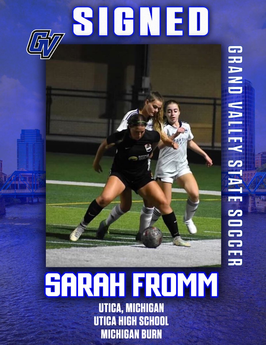 GVSUsoccer's tweet photo. ✍️ Staying in Michigan!

Help use welcome the newest member of the GVSU Soccer Family, Sarah Fromm!

#AnchorUp https://t.co/brTsnH5E24