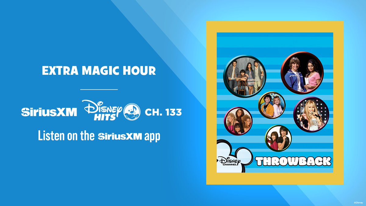 Get your daily dose of nostalgia with this week's ✨Extra Magic Hour✨, featuring music from Lizzie McGuire, High School Musical, and more! 🙌  

Listen now on #DisneyHitsSiriusXM Channel 133 or on-demand with the <a href="/SIRIUSXM/">SiriusXM</a> app! 🎶 siriusxm.us/DisneyThrowbac…
