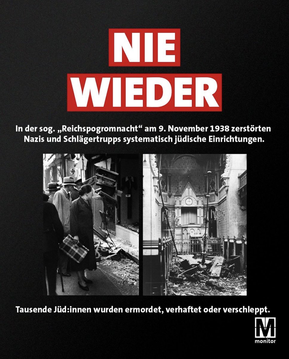 georgrestle's tweet photo. Nie wieder! Nie wieder eine Partei an der Macht, die ihre rechtsextremen antisemitischen Schläger im Schlepptau hat! Nie wieder eine Staatsideologie, die Andersgläubige aus der „Volksgemeinschaft“ aussortiert! Nie wieder eine Gesellschaft, die all das geschehen lässt! https://t.co/EdD7ga97w5