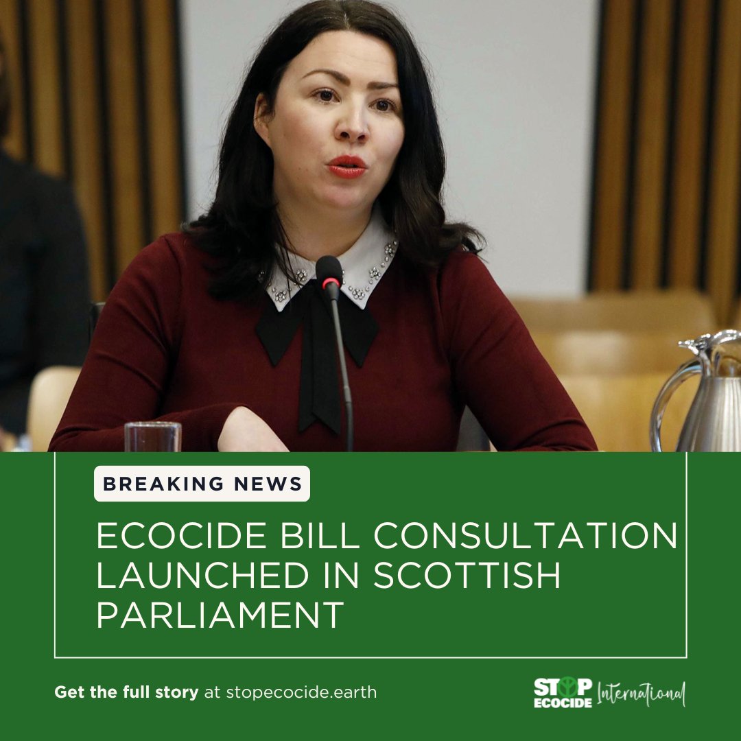 #Ecocide Bill consultation launched in Scottish Parliament by #MSP @MonicaLennon7! YOU can respond to the consultation here: ecocidelaw.scot Read the full story: stopecocide.earth/breaking-news-… #StopEcocide