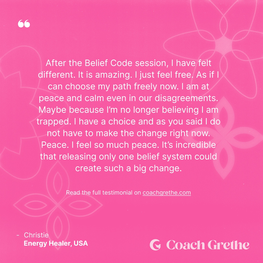 CoachGrethe's tweet image. Christie&apos;s transformation after our Belief Code session speaks volumes. ✨🗝️ Book your Belief Code session with me today. tinyurl.com/CoachGrethe-Be… #BeliefCodeMagic  #EmpoweredByChoice #DiscoverBeliefCode