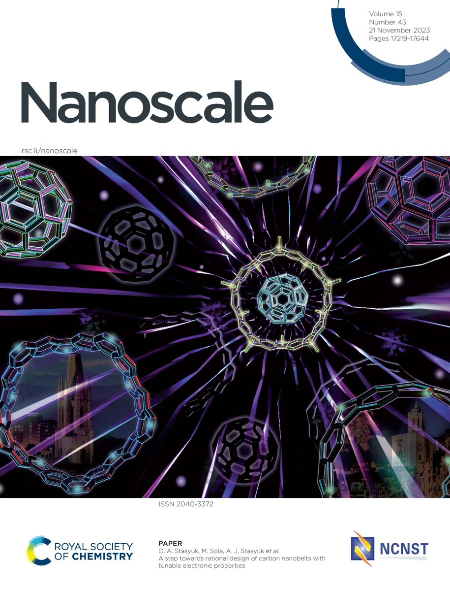 Inside front cover of the issue 43 of volume 15 of @nanoscale_rsc designed by Olga A. Stasyuk for the paper: pubs.rsc.org/en/content/art… by Olga, @GibuGeorge_ @miquelsola @AntonJStasyuk Can you see Sant Feliu church and the Cathedral of our beloved Girona?