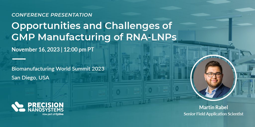 Next week is the Biomanufacturing World Summit! Drop by our booth to learn about the new NanoAssemblr commercial formulation system and hear from Martin Rabel on opportunities and challenges of GMP manufacturing of #RNA #LNPs.