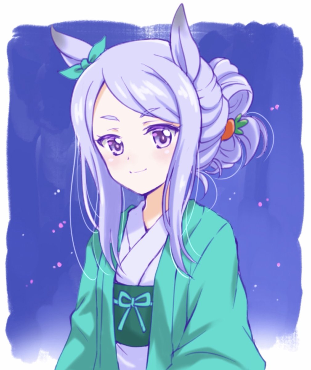 mejiro mcqueen (umamusume) 1girl animal ears solo japanese clothes kimono horse ears purple eyes  illustration images