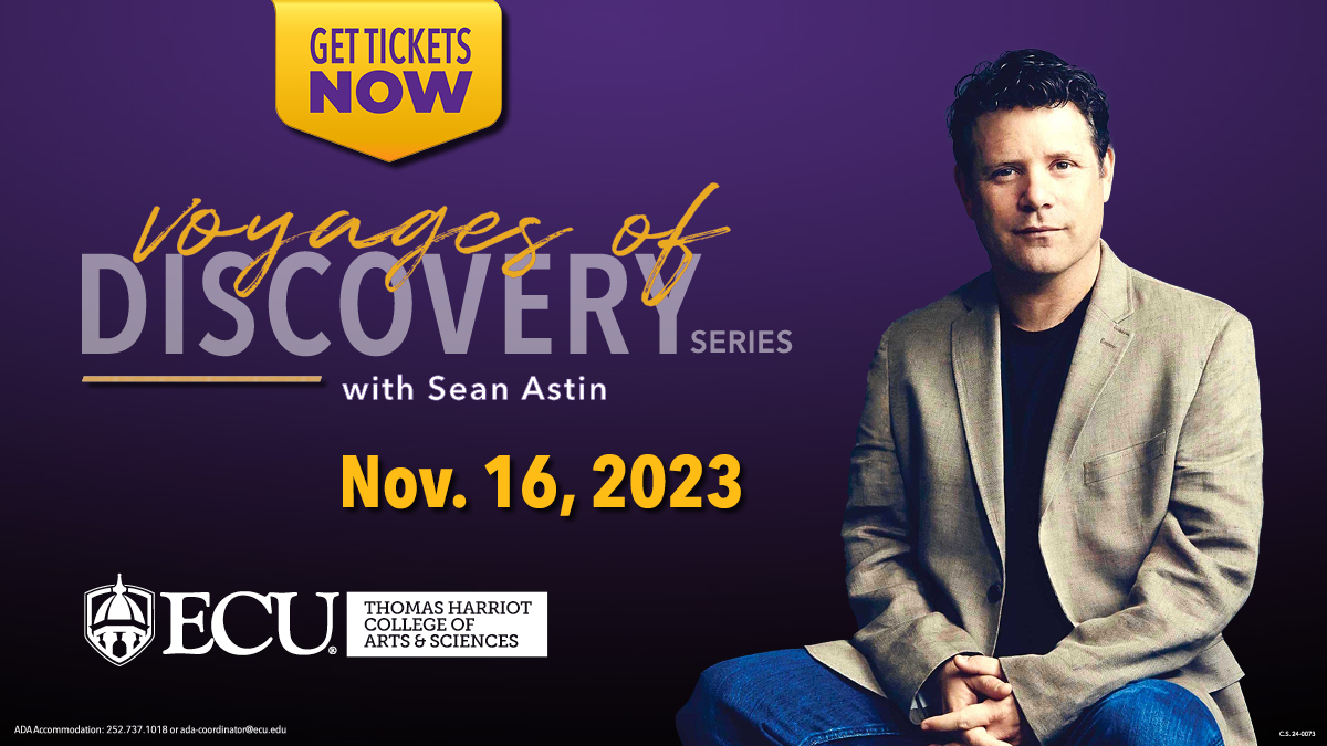 "An Evening with Sean Astin" 

Join Dean Allison Danell and the Thomas Harriot College of Arts and Sciences as we host Sean Astin as our first guest in the 2023-2024 Voyages of Discovery Series at 7 p.m., Nov. 16, in the Main Campus Student Center Ballrooms.