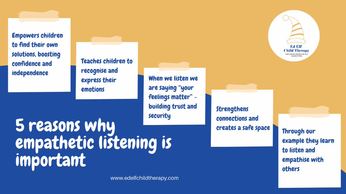 Empathetic listening is a game-changer in any relationship but especially in a parent-child context. 

Here are 5 reasons why empathetic listening is important ⬇️

#parenting #children #education #listening #empathy