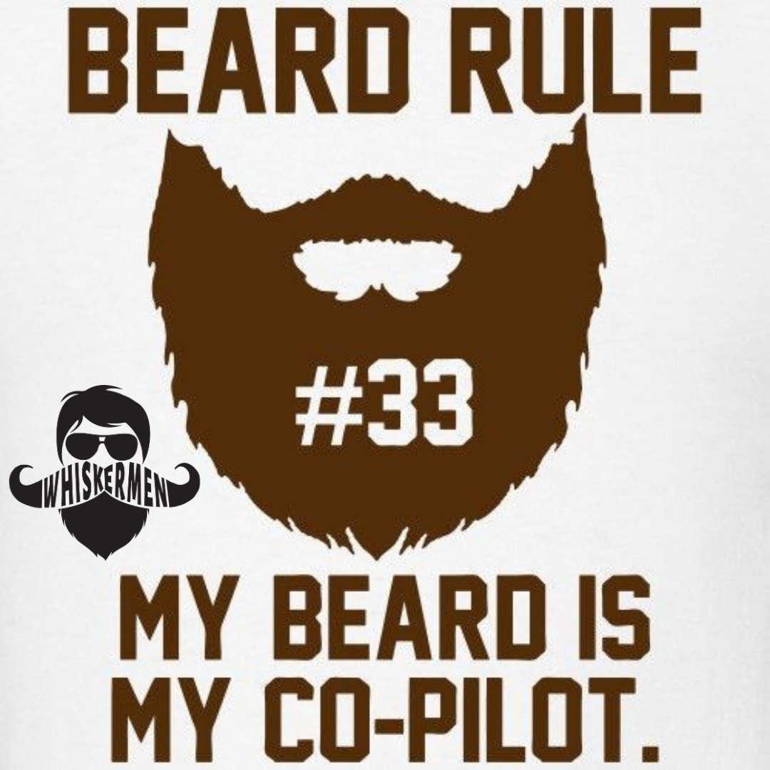 Beard Rule #33: My Beard is My Co-Pilot #beardrules #Whiskermen #WhiskermenBeard #Beard #BeardLife #AirForceVeteran #SmallBusiness #DisabledVeteranOwned #BeardCareProducts #Bearded #BeardLife