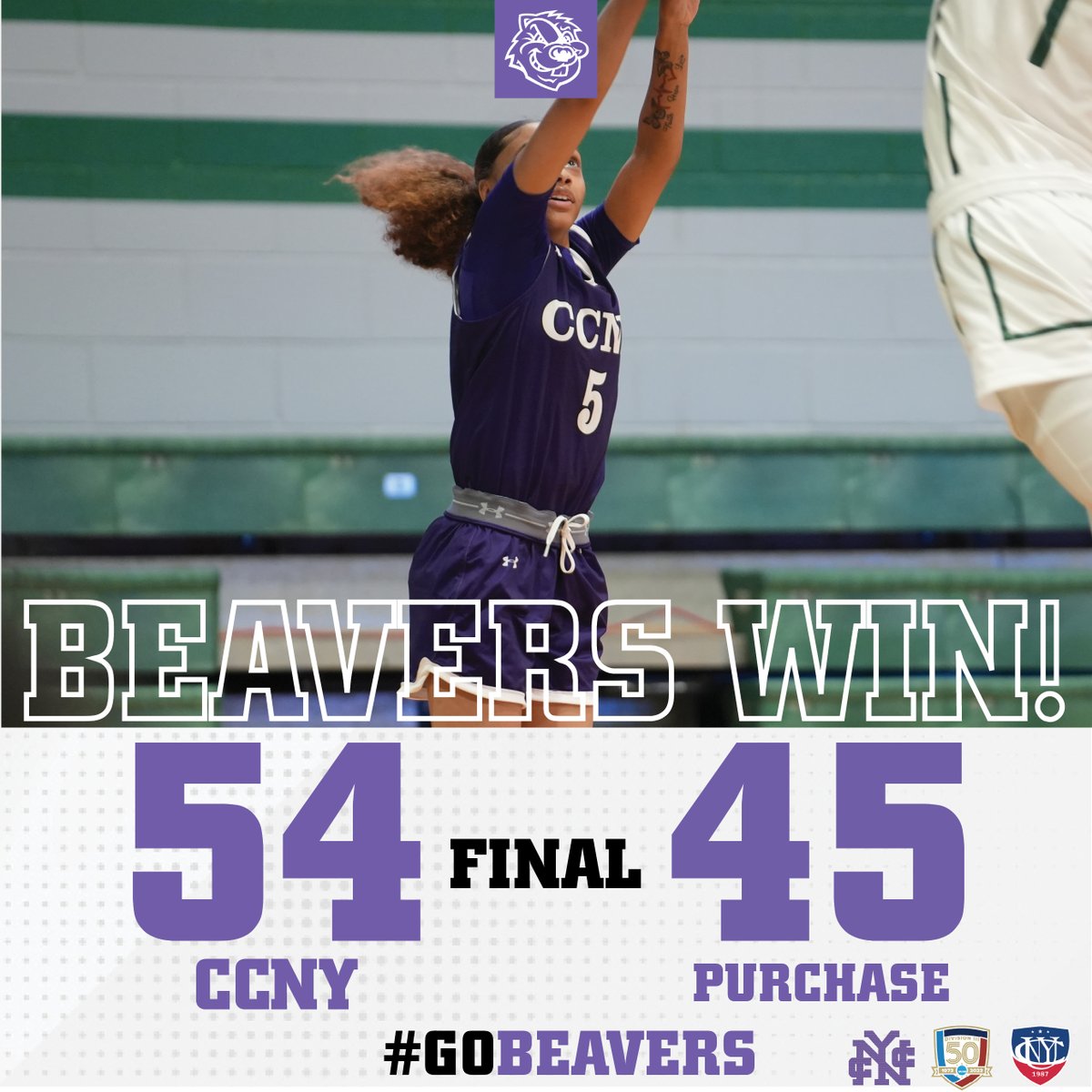 CCNY Athletics (@ccnysports) on Twitter photo ๐ข๐ฝ๐ฒ๐ป๐ถ๐ป๐ด ๐ก๐ถ๐ด๐ต๐ ๐๐๐ฏ! #๐๐๐๐ฉ๐๐ฅ๐ฆ๐ช๐๐ก!!!
๐๐ถ๐ป๐ฎ๐น | <a href="/CCNYWHoops/">CCNY Women's Basketball</a> 54, Purchase 45
#GoBeavers๐ฃโซ๏ธ | #PrideoftheCity | <a href="/CityCollegeNY/">City College of NY</a> ๐ข๐ฝ๐ฒ๐ป๐ถ๐ป๐ด ๐ก๐ถ๐ด๐ต๐ ๐๐๐ฏ! #๐๐๐๐ฉ๐๐ฅ๐ฆ๐ช๐๐ก!!!
๐๐ถ๐ป๐ฎ๐น | <a href="/CCNYWHoops/">CCNY Women's Basketball</a> 54, Purchase 45
#GoBeavers๐ฃโซ๏ธ | #PrideoftheCity | <a href="/CityCollegeNY/">City College of NY</a>