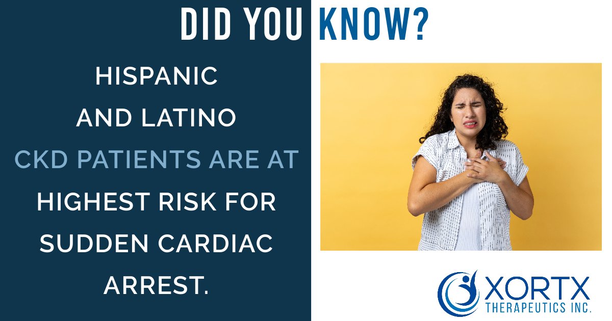 Researchers found that the greatest risk factor for sudden cardiac arrest among Hispanic and Latino adults was chronic kidney disease.

Read the <a href="/statnews/">STAT</a> article: bit.ly/3u62Tat
