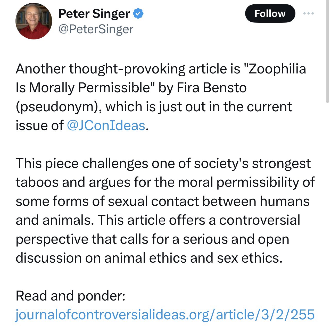 CCG BRYSON on X: Beastiality is the natural progression from  homosexuality. People that have read Leviticus have been screaming this,  but we were told that the slippery slope wasn't real.  t.coWyqtw9Cv2a 
