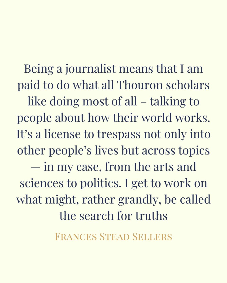 #WhyThouron takes on such a great meaning for so many of our potential scholars and those who have joined a large, global community of Thouron alumni.

Frances Stead Sellers, a political journalist and commentator, beautifully shares her ‘why.’

#ThouronAward